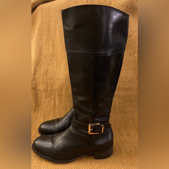 BANANA REPUBLIC Black Leather Riding Boots sz 6.5 - Picture 6 of 13